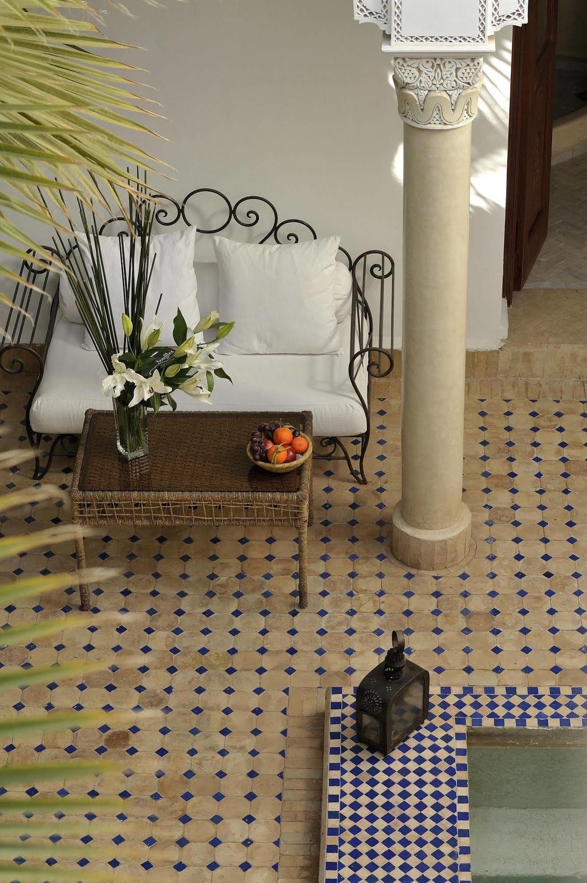 Riad Le Jardin D'Abdou Марракеш Экстерьер фото Floor tiles in a Moroccan house